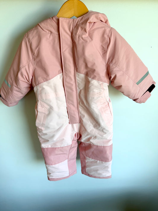 Pink Winter Bunting Suit / 12-18m