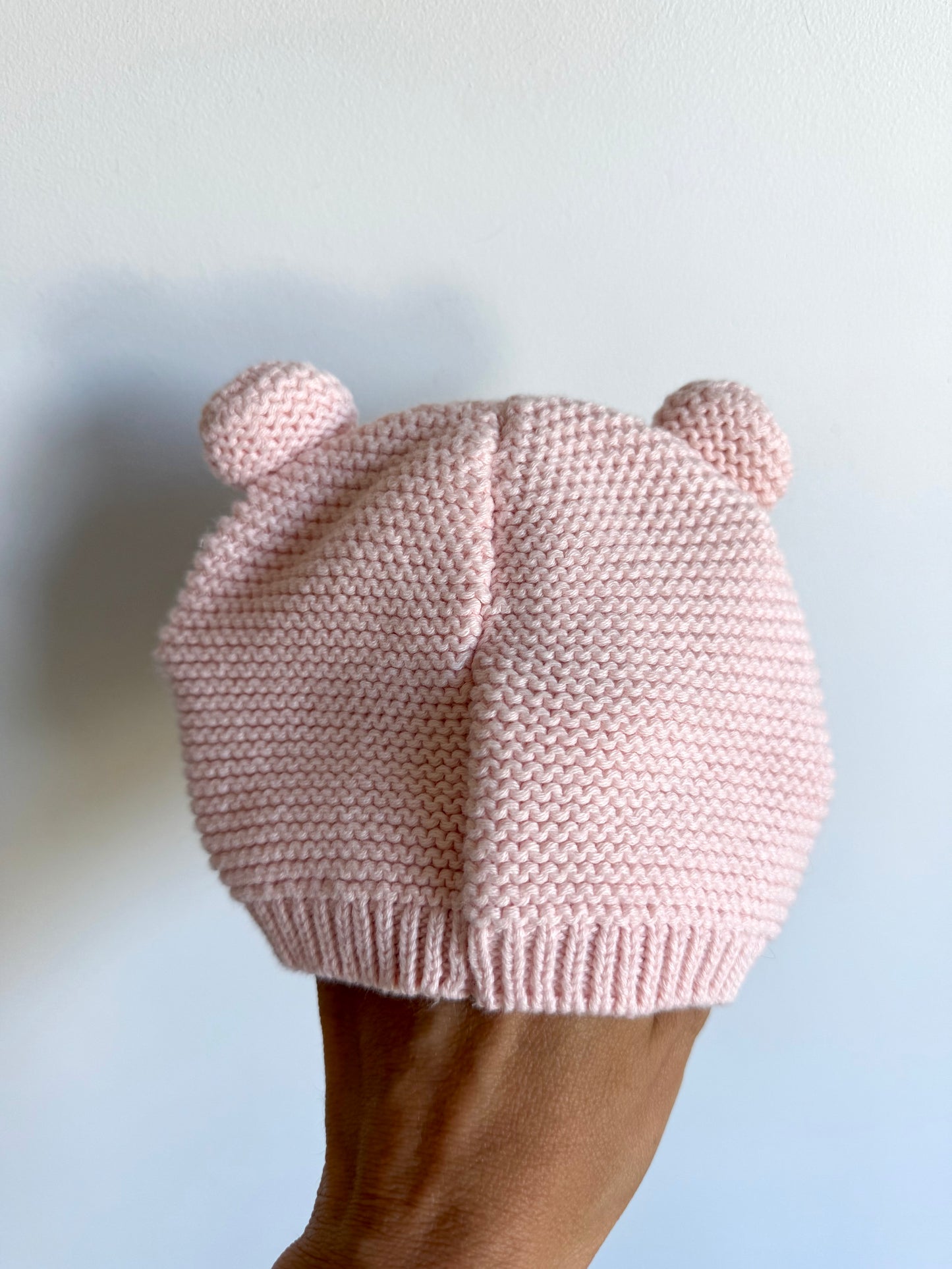 Pink Knit Bear Ear Toque / 0-3m