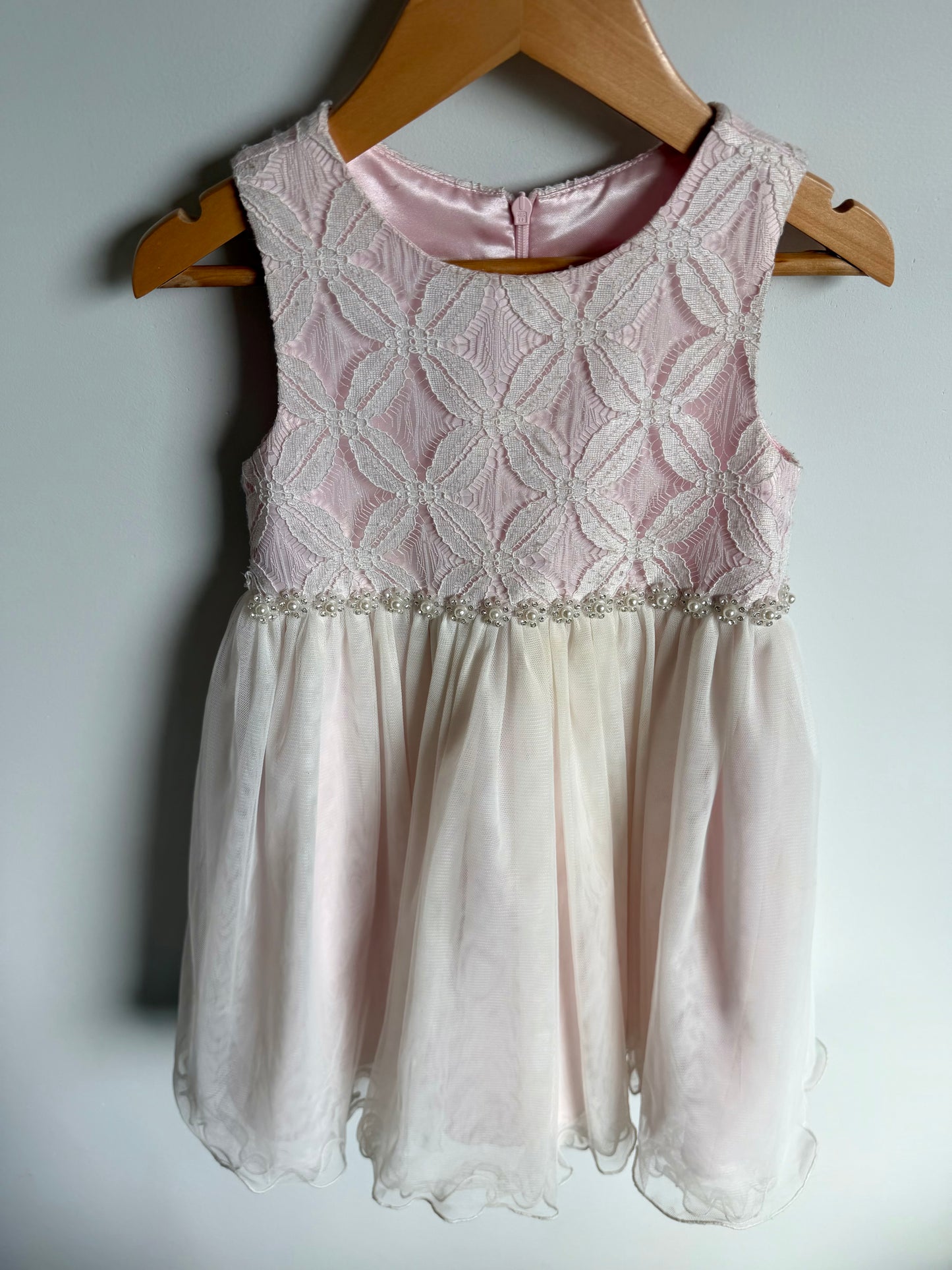 Formal Pink Belt Jewel Dress (PLAY) / 4T