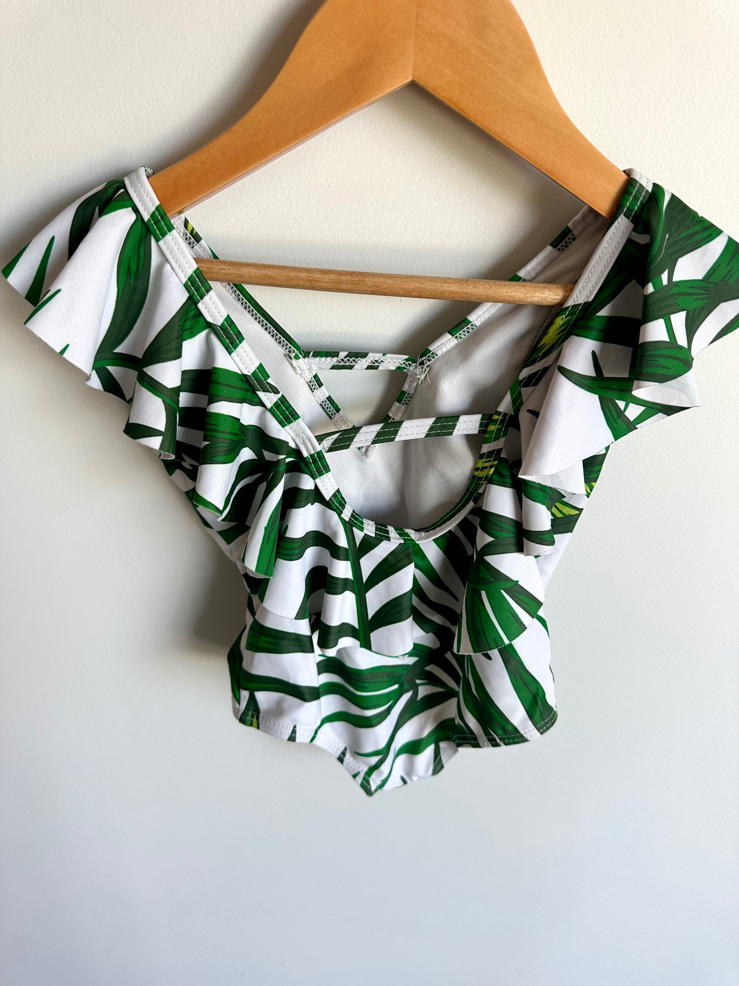 Green Leaf Ruffle Swimsuit / 2T