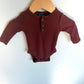 Rust Waffle Longsleeve Bodysuit / 0-3m