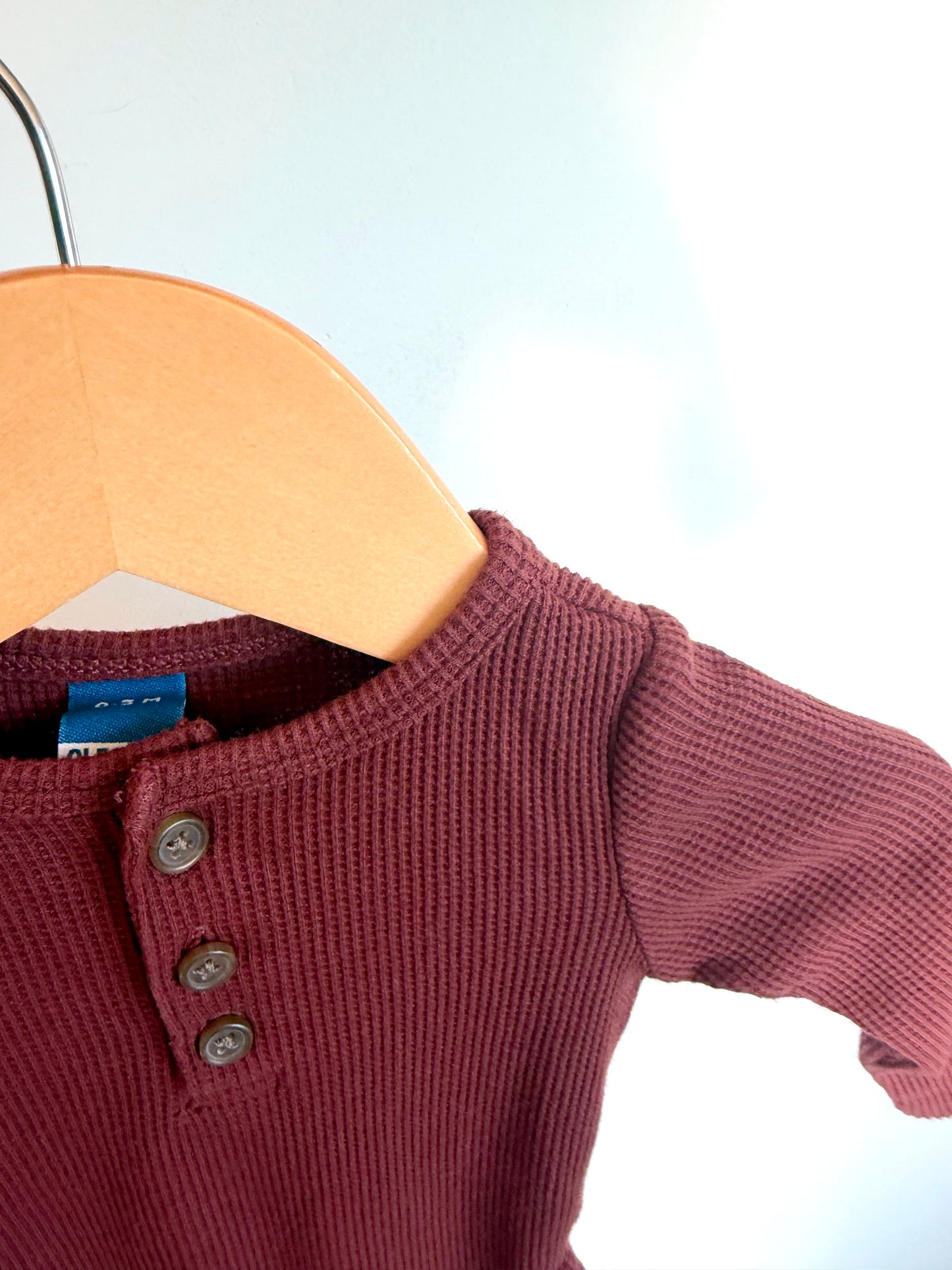 Rust Waffle Longsleeve Bodysuit / 0-3m