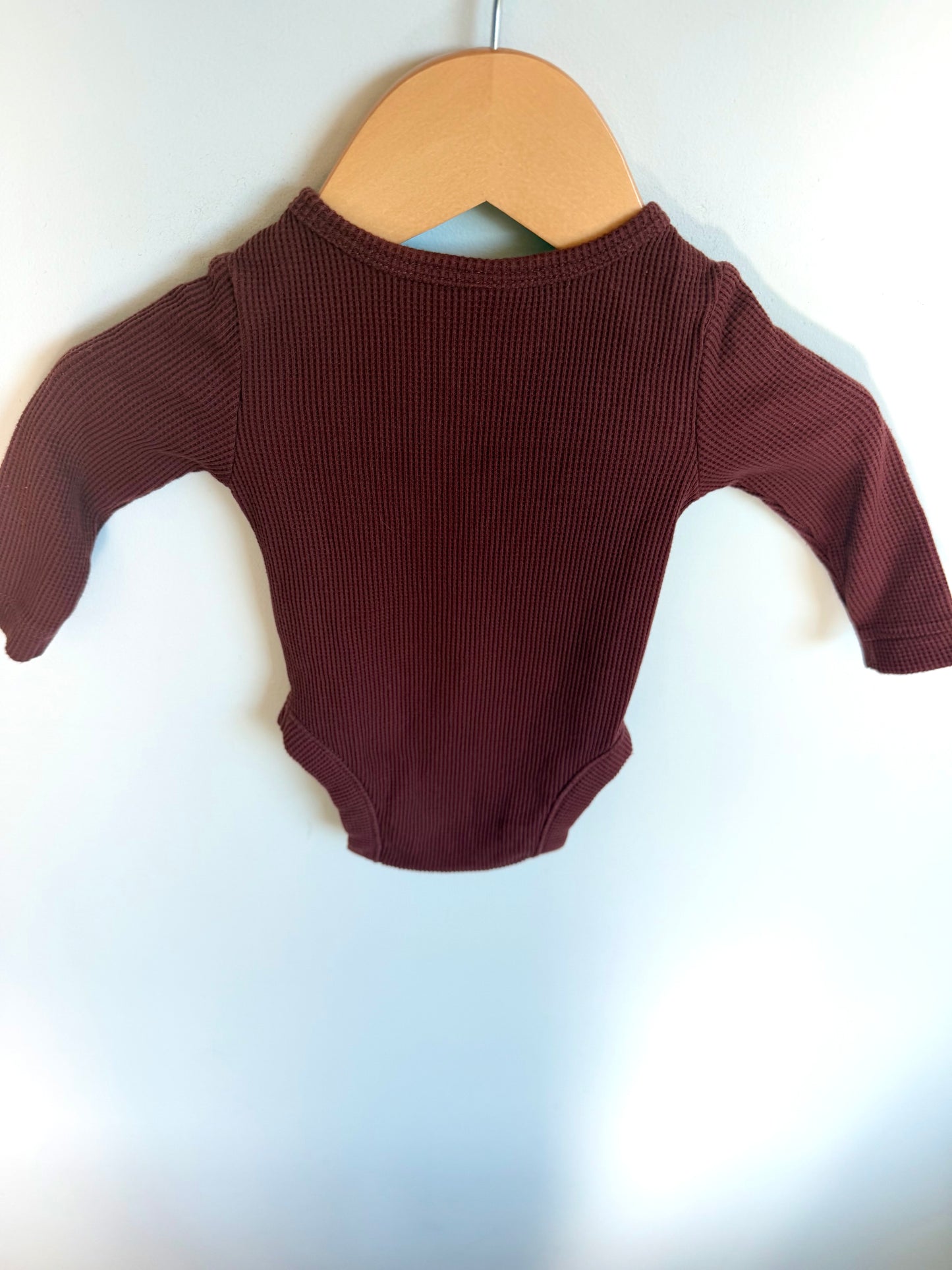 Rust Waffle Longsleeve Bodysuit / 0-3m