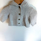 Grey Knit Button Sweater / 3-6m