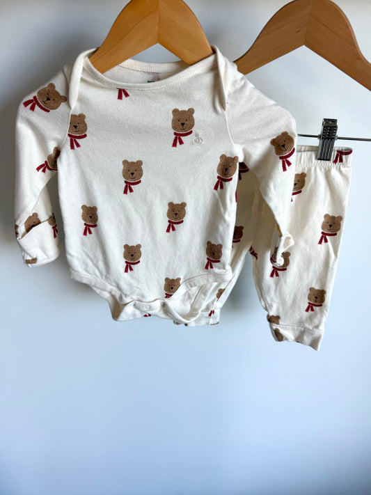 Gap Organic Teddy Bodysuit + Pants Set / 3-6m