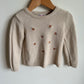 Tan Knit Floral Sweater / 3T