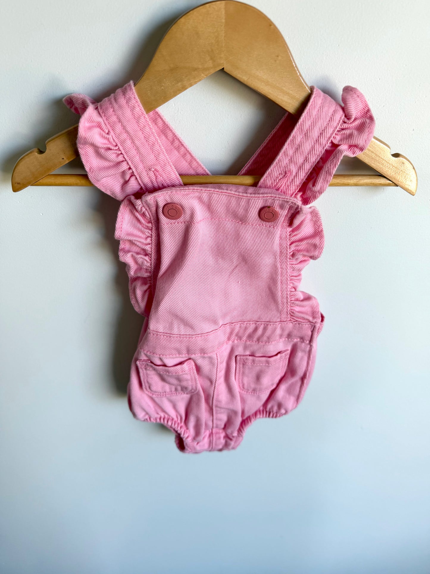 Pink Ruffle Bubble Romper / 6-12m