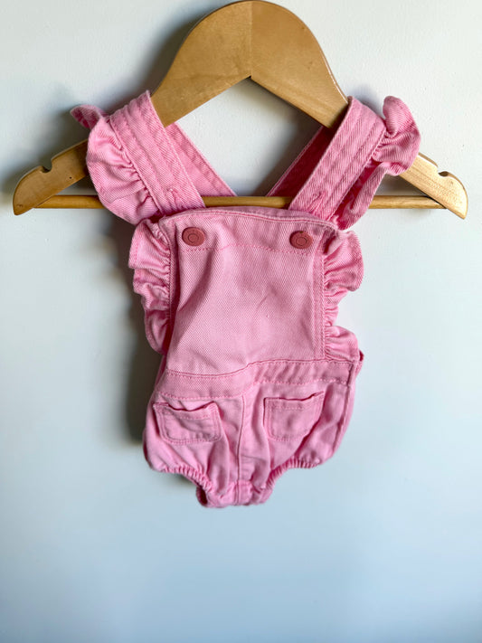 Pink Ruffle Bubble Romper / 6-12m