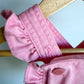 Pink Ruffle Bubble Romper / 6-12m