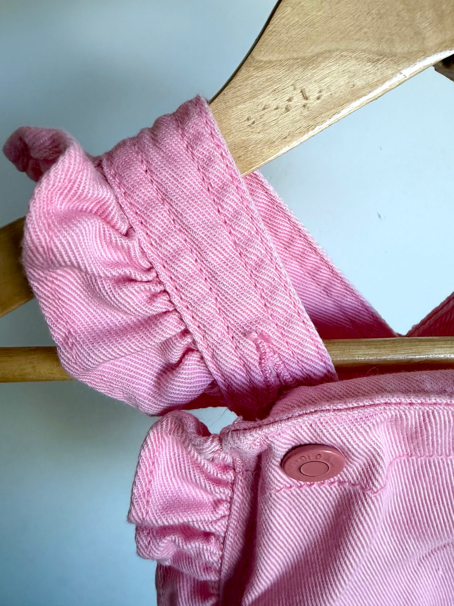 Pink Ruffle Bubble Romper / 6-12m