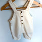 Cream Buttons Overalls / 0-3m