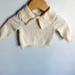 Cream Collared Eyelet Long Sleeve / 3-6m