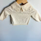 Cream Collared Eyelet Long Sleeve / 3-6m