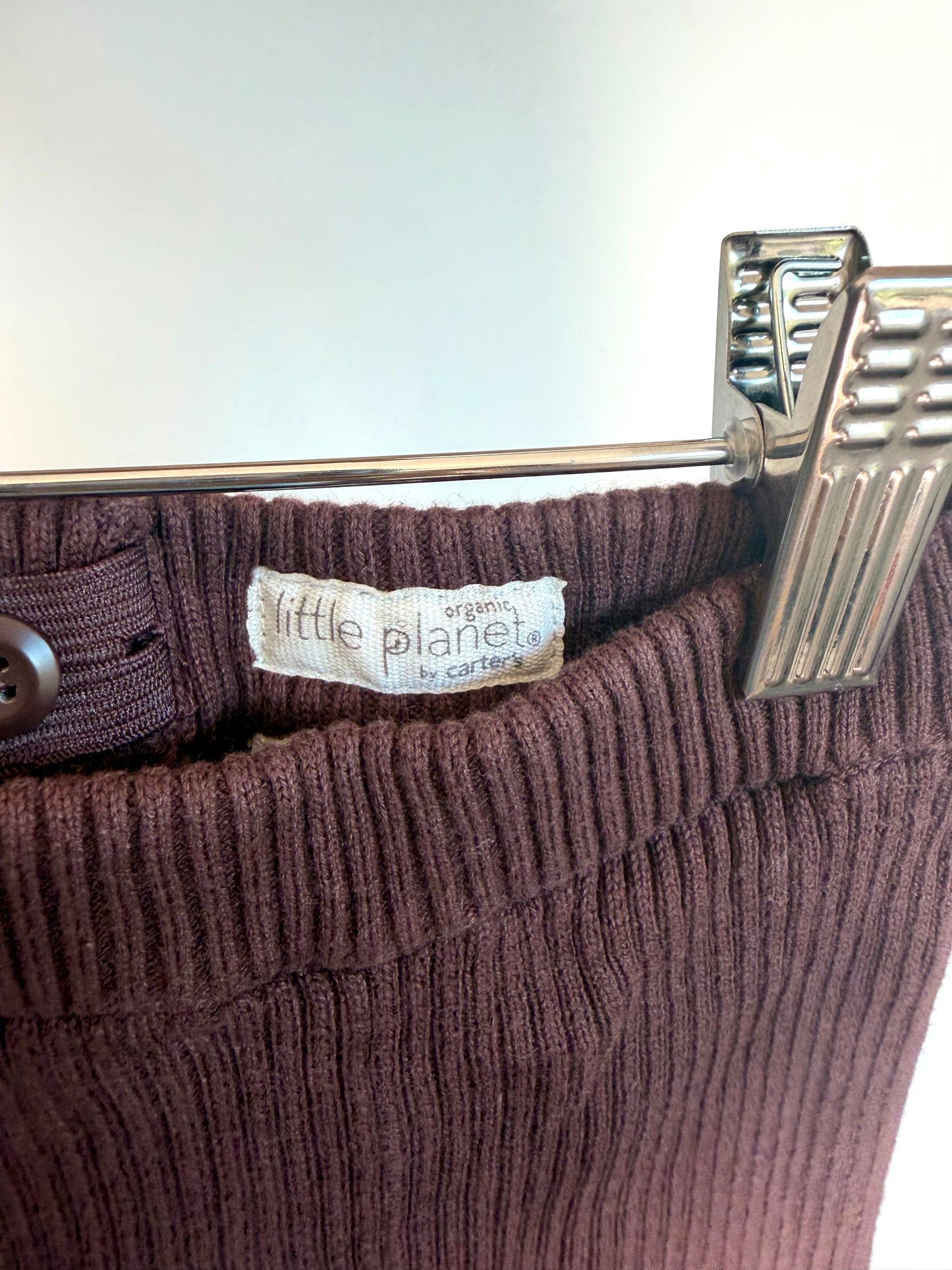 Brown Ribbed Leggings / 6m