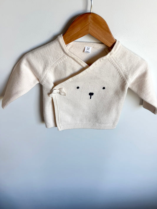 Wrap Cream Face Top / 3-6m