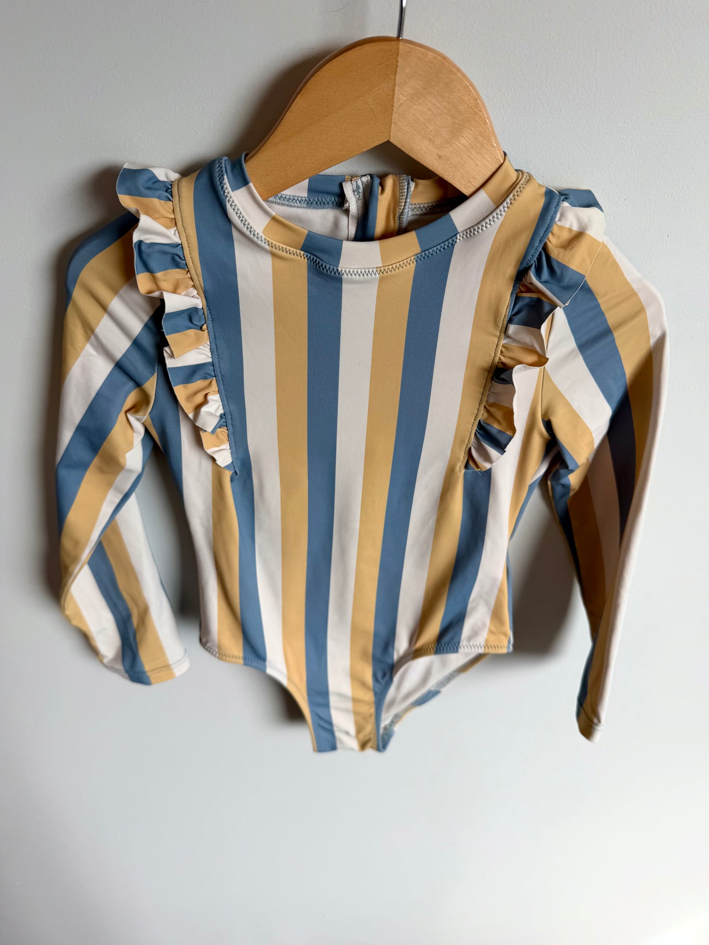 Miles the Label Vertical Stripes Swimsuit / 4 years