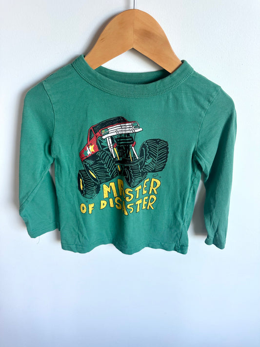 Green Monster Truck Long Sleeve Top / 3T