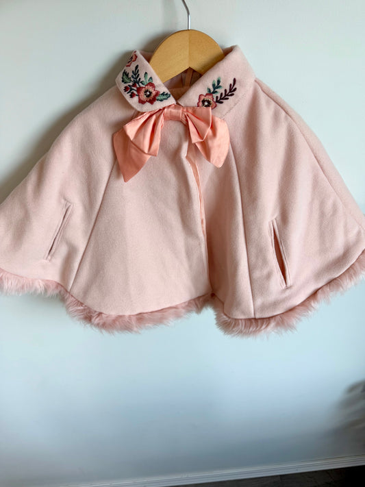 Pink Embroidery Poncho / 3T