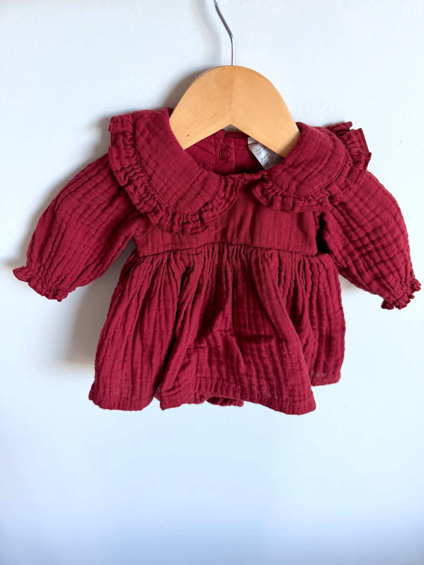 H&M Collared Rouge Organic Bodysuit Dress / 1-2m