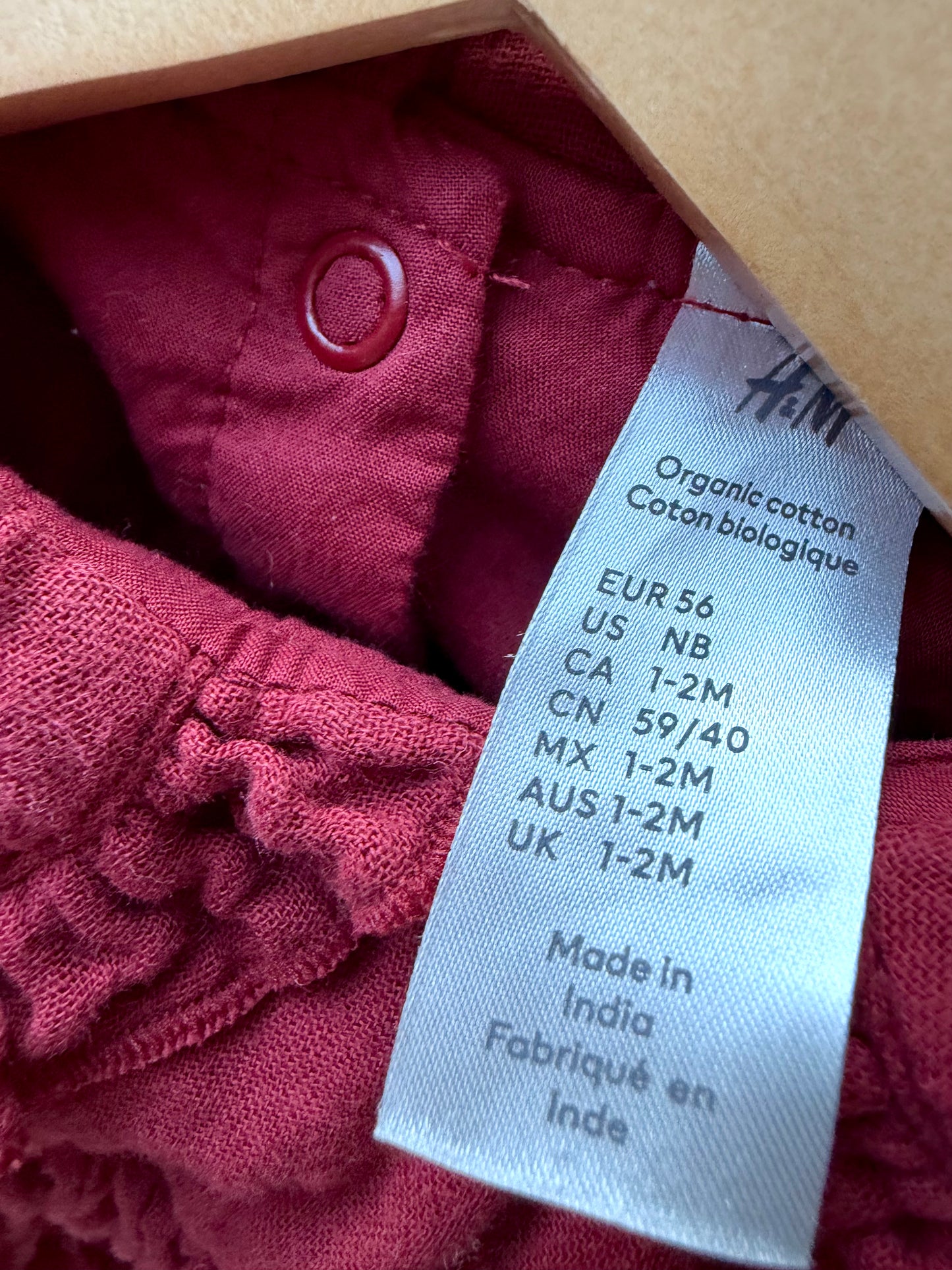 H&M Collared Rouge Organic Bodysuit Dress / 1-2m