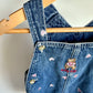 Vintage Heart Embroidered Denim Overalls / 6-9m