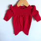 Red Knit Jumpsuit / 0-3m