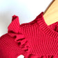 Red Knit Jumpsuit / 0-3m