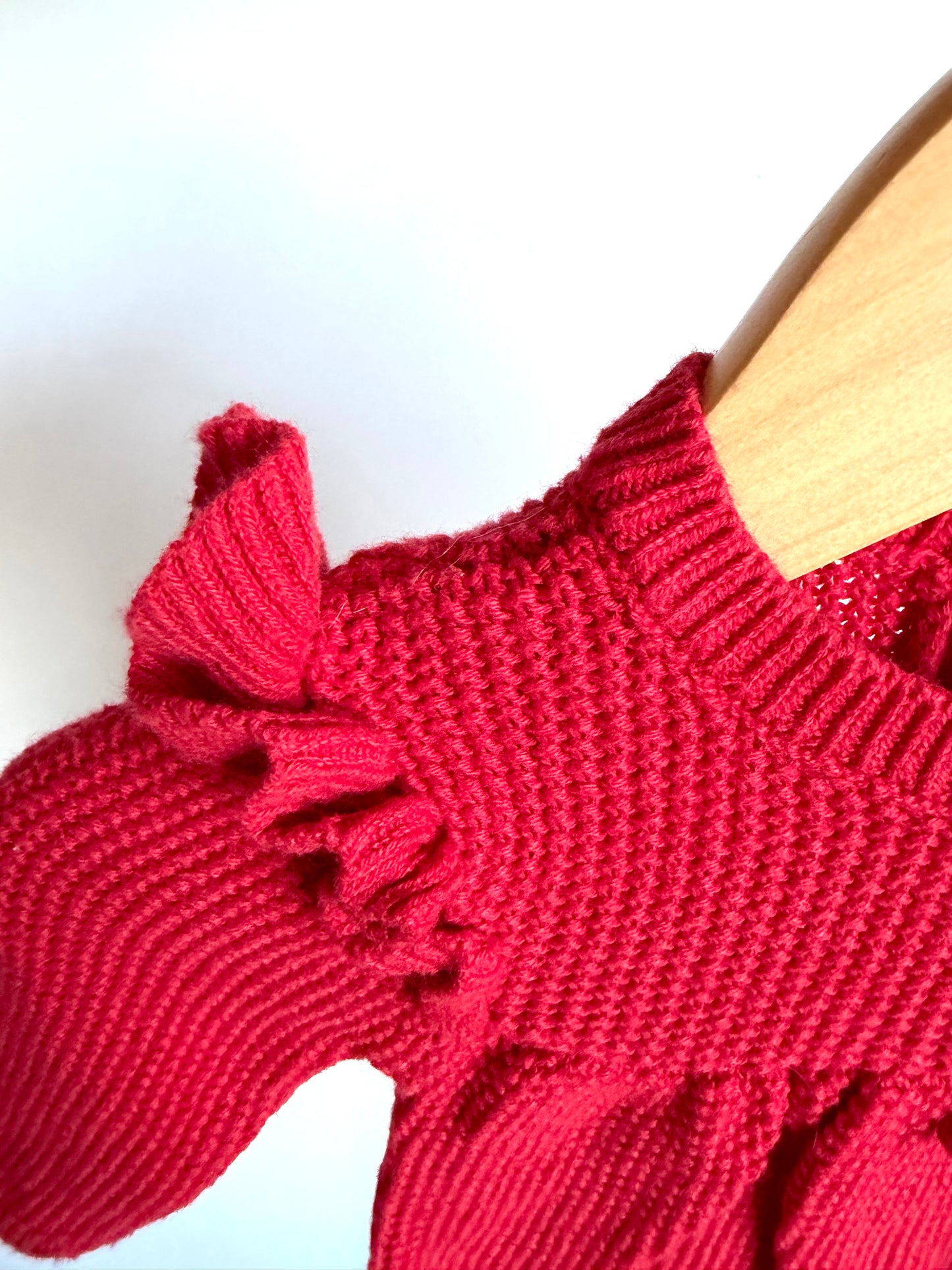 Red Knit Jumpsuit / 0-3m