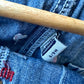 Vintage Heart Embroidered Denim Overalls / 6-9m