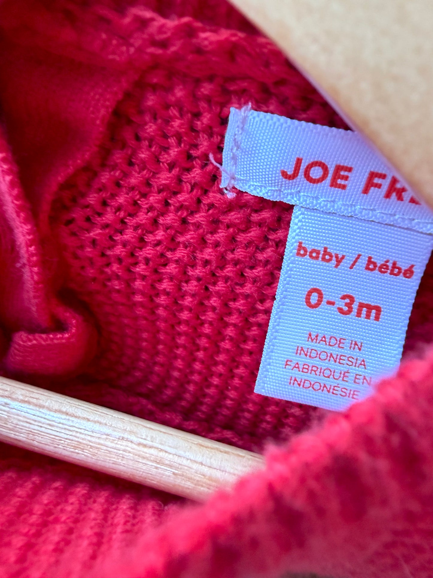 Red Knit Jumpsuit / 0-3m