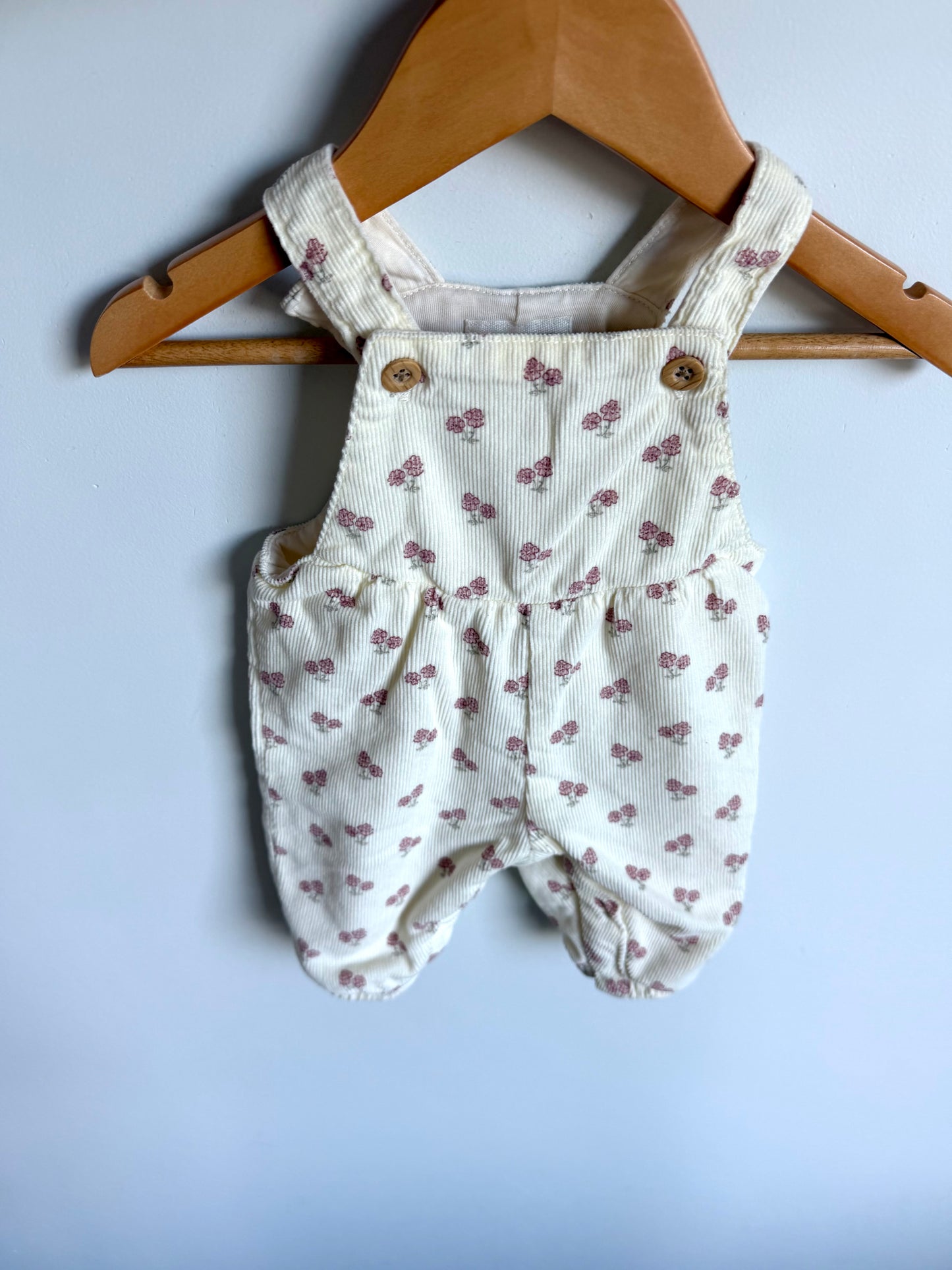 Newborn Organic Floral Cord Romper / 0m
