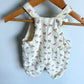 Newborn Organic Floral Cord Romper / 0m
