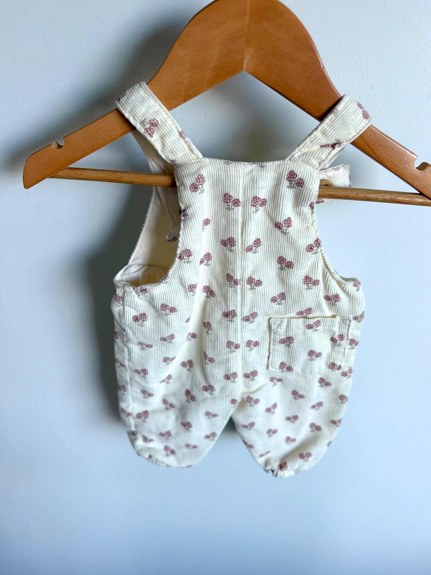 Newborn Organic Floral Cord Romper / 0m