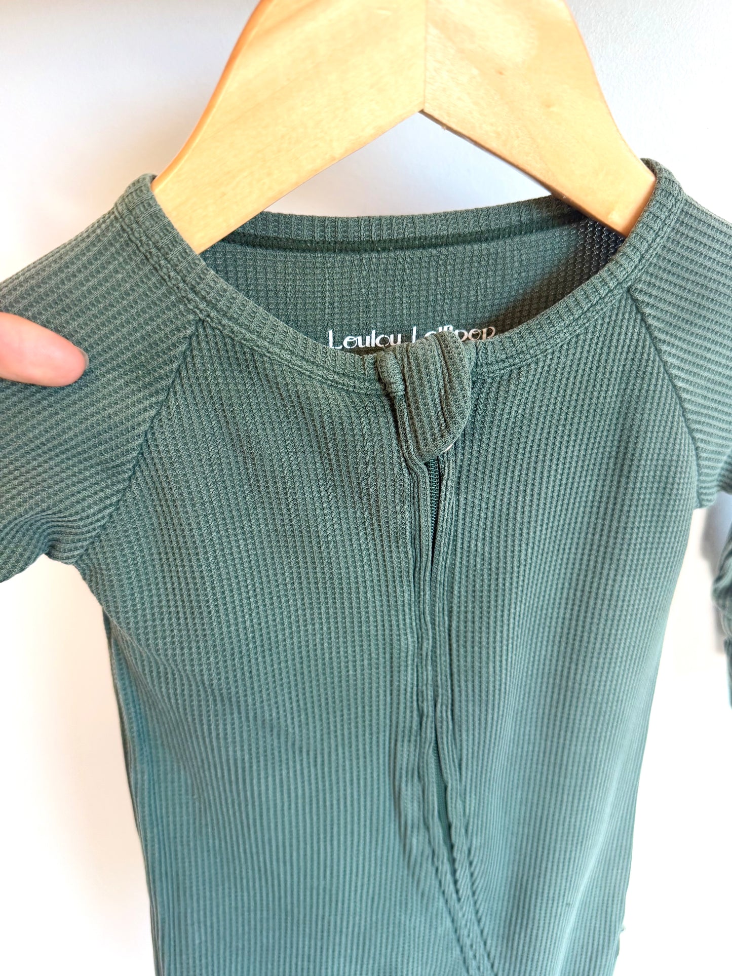 Loulou Lollipop Green Waffle Sleeper (PLAY) / 0-3m