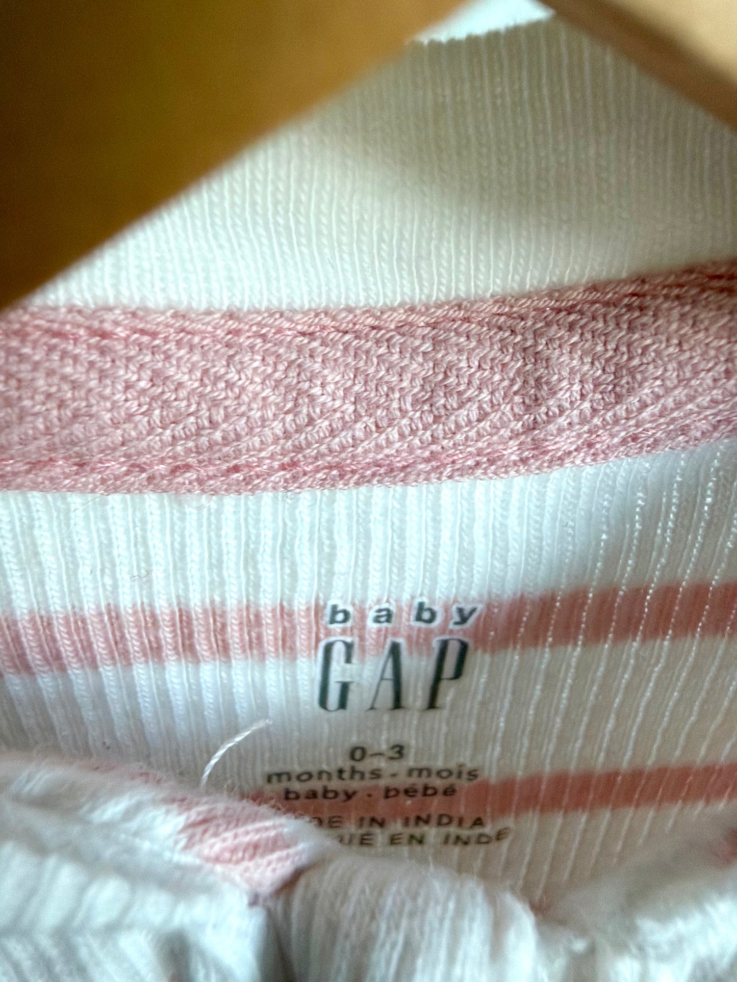 Gap Rib Pink Striped Sleeper / 0-3m