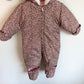 Pink Animal Print Puffer Suit / 18m