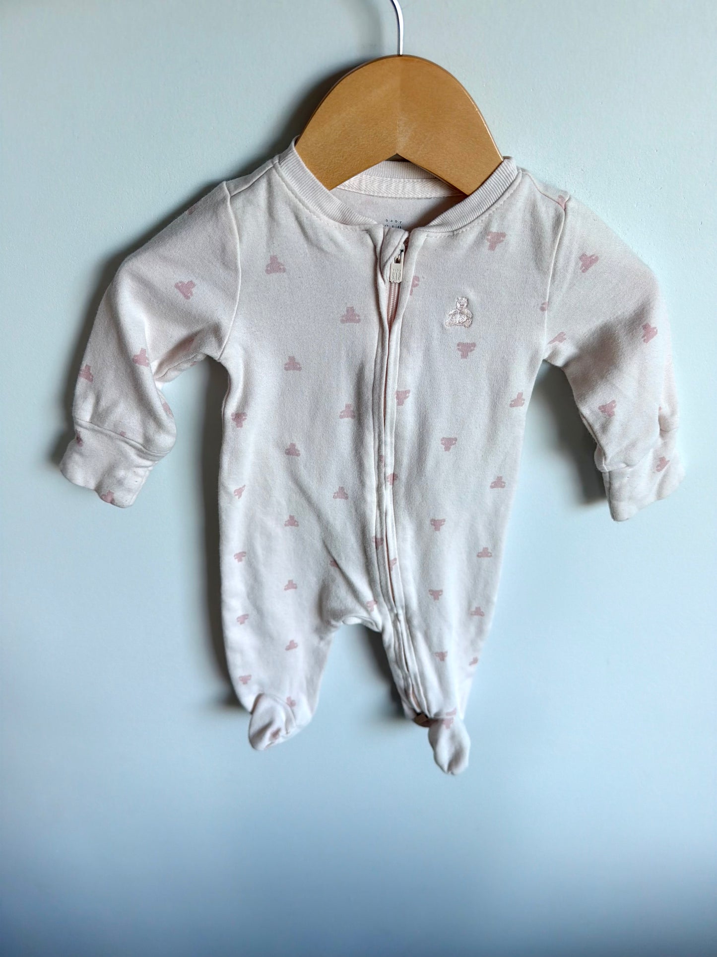 Gap Blush Teddy Pattern Sleeper / 0-3m