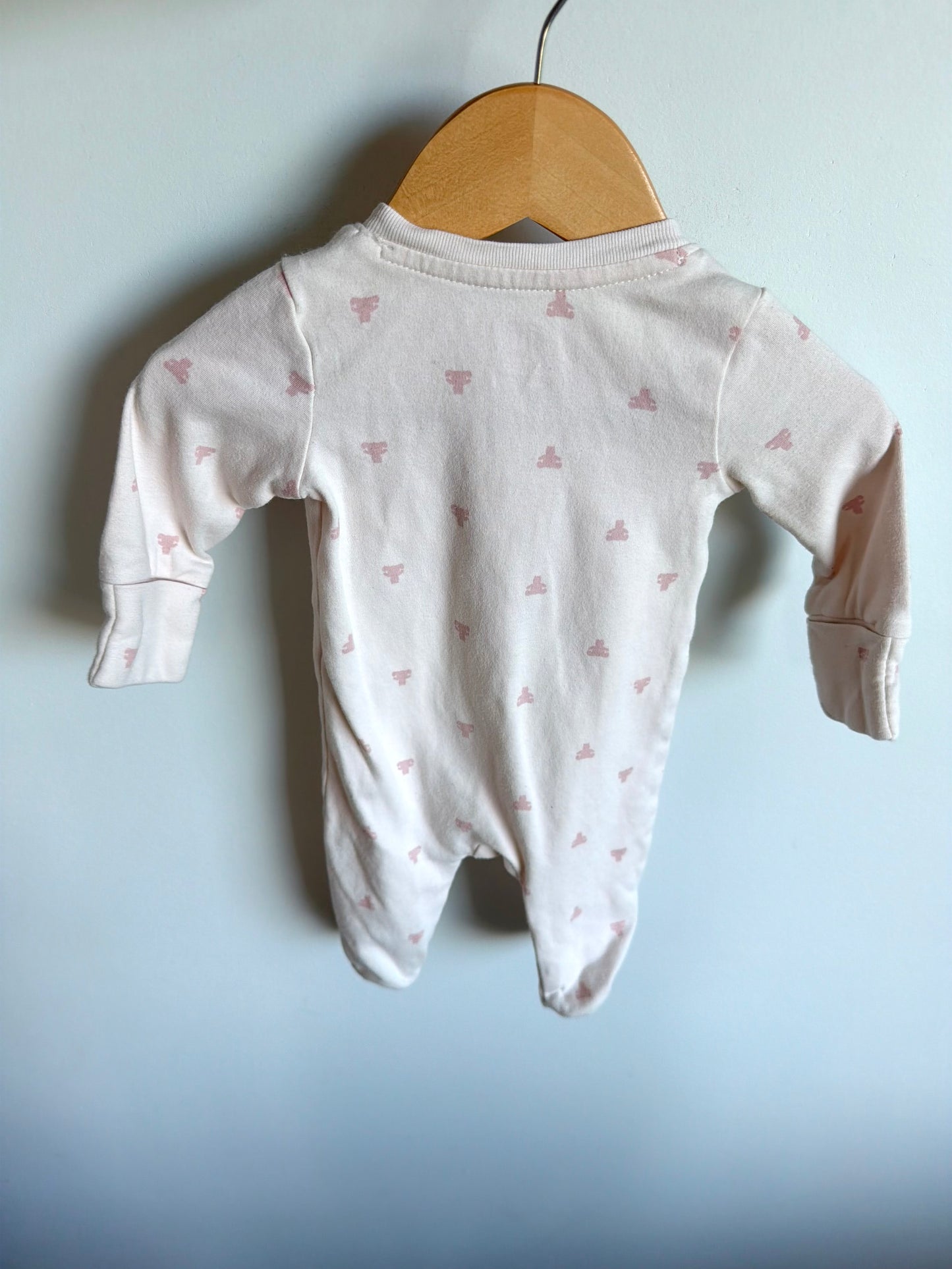 Gap Blush Teddy Pattern Sleeper / 0-3m