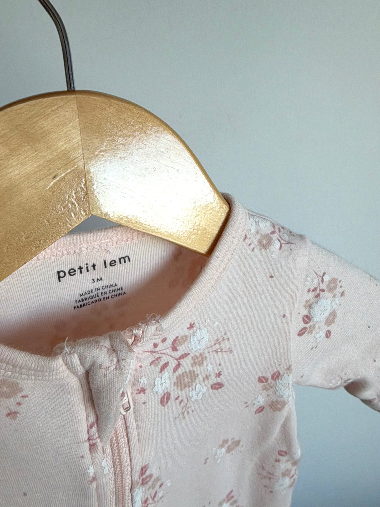 100% Organic Cotton Blush Floral Sleeper / 3m