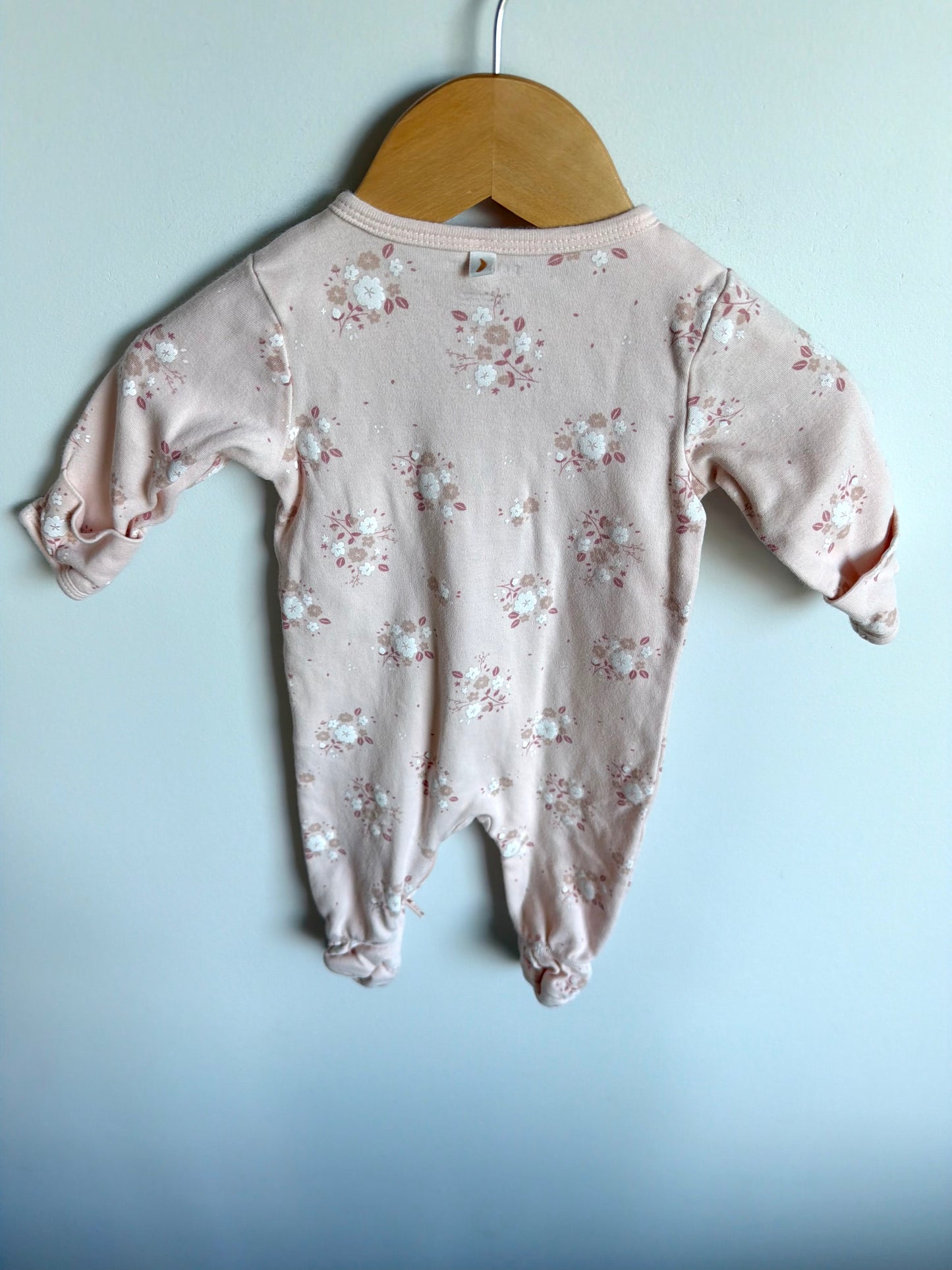 100% Organic Cotton Blush Floral Sleeper / 3m