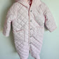 Pink Quilted Bunting Suit / 6m