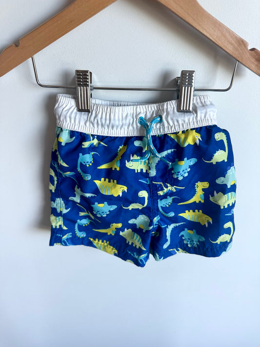 Blue Dino Swim Shorts / 2T