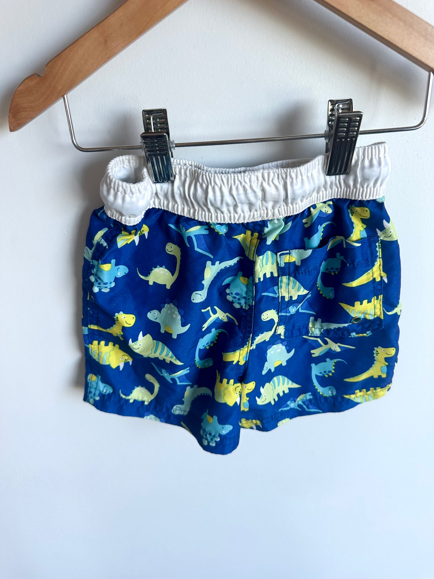 Blue Dino Swim Shorts / 2T