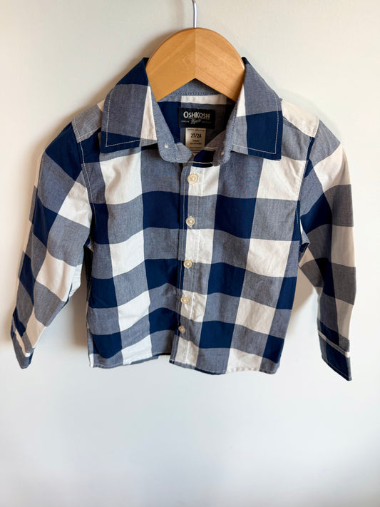 Blue Checkered Dress Shirt  / 2T