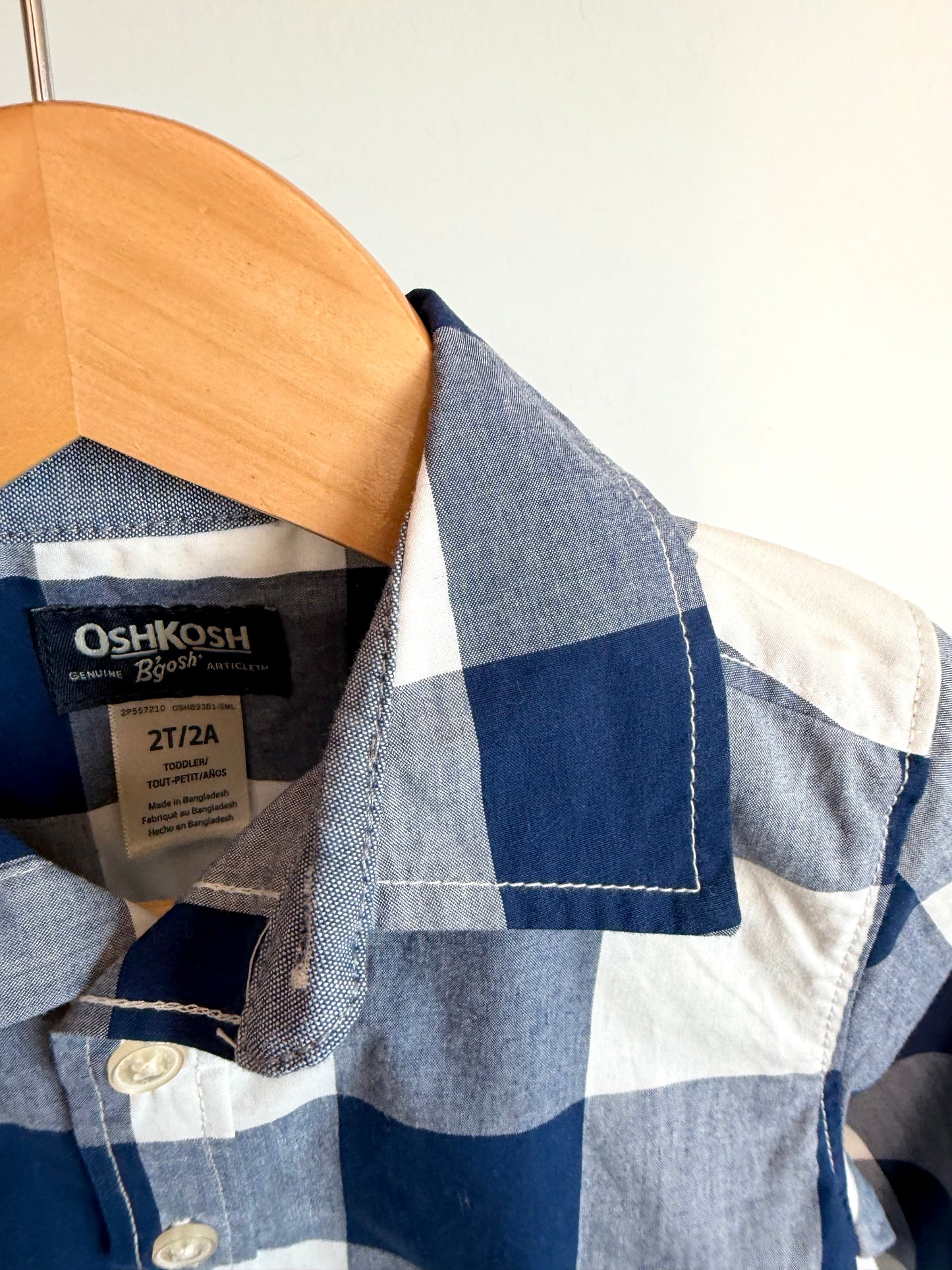 Blue Checkered Dress Shirt  / 2T