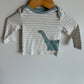 Dino Striped Long Sleeve Top / 6m