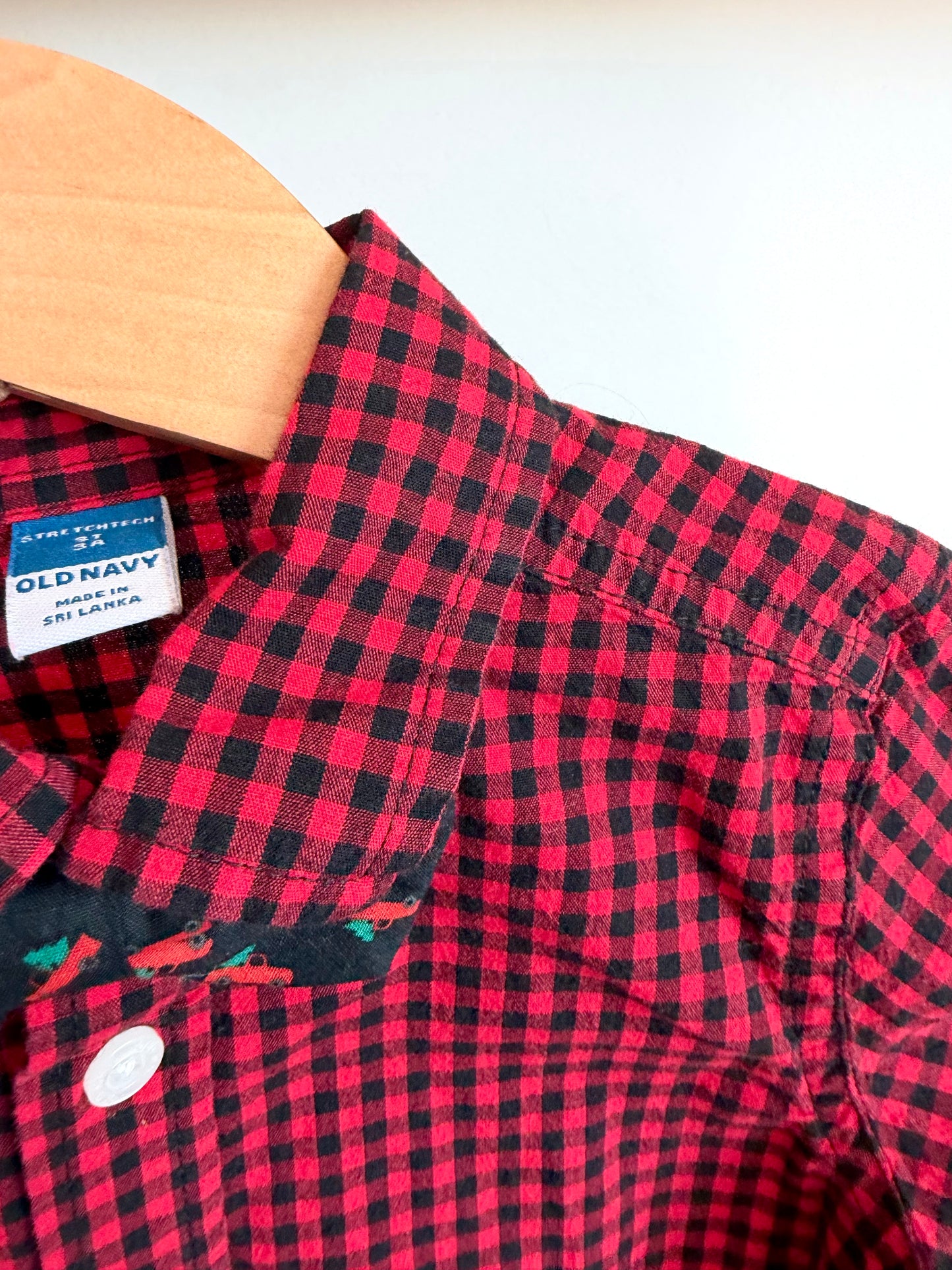Buffalo Plaid Long Sleeve with Bow Tie / 3T