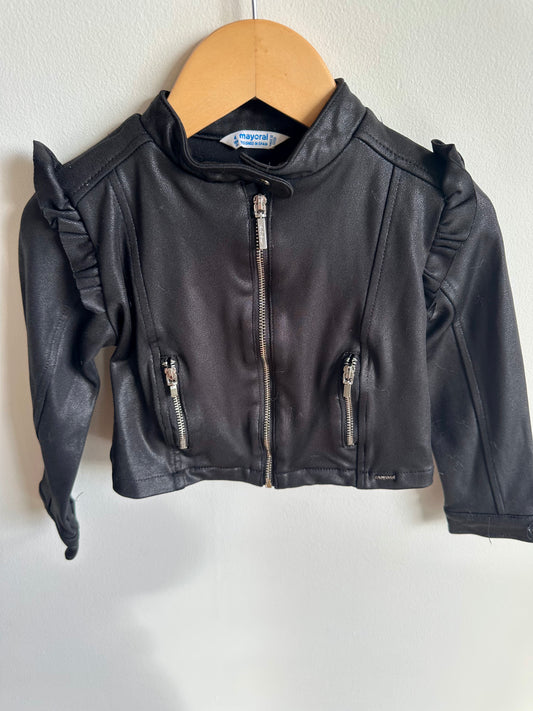 Mayoral Black Stretchy Biker Jacket / 4T