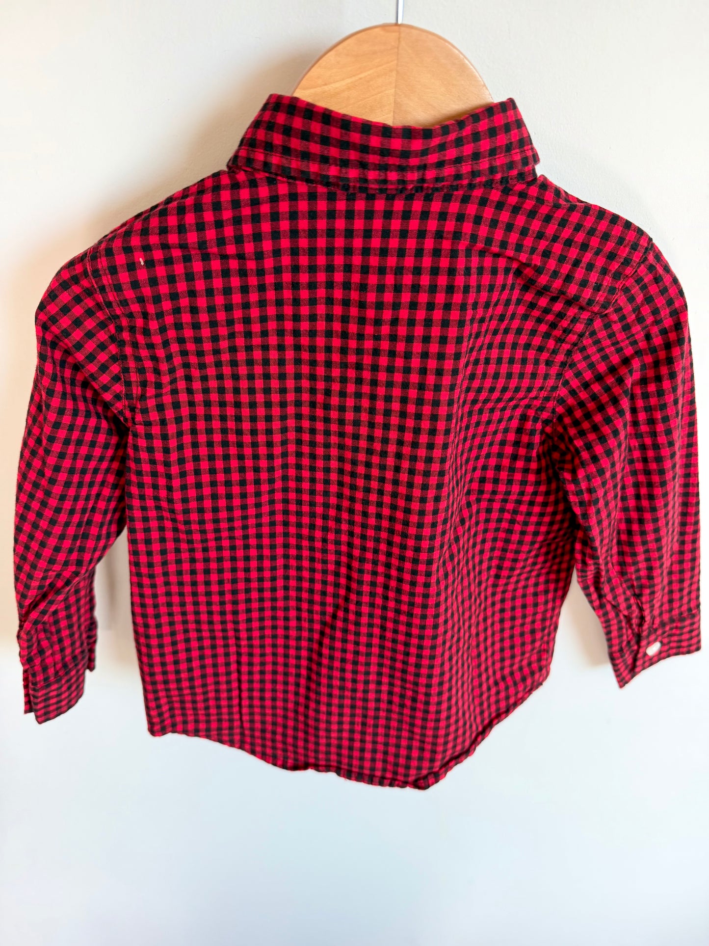 Buffalo Plaid Long Sleeve with Bow Tie / 3T