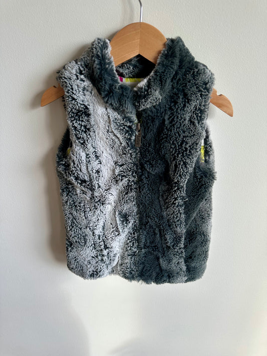 Hatley Grey Faux Fur Long Vest / 4T